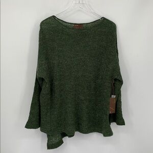Kerisma boxy oversized sweater textured moss olive green asymmetrical new S M